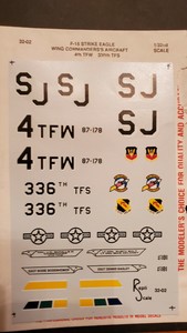 32-02 F-15 Wing Commanders Aircraft, 4th TFW, 336 TFS