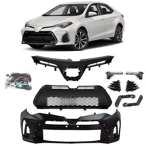 Front Bumper & Grille Fog Light Set For Toyota Corolla 2017 2018 2019 SE XSE - Picture 1 of 10