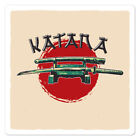 Katana Red Sun, Vinyl Decal Sticker, Indoor Outdoor, 3 Sizes, #9608