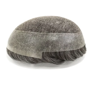 Australia Men Toupee Hairpiece French Lace Hair System Replacement Poly Skin Wig - Picture 1 of 29