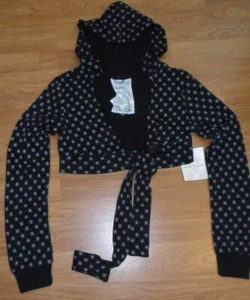 *SUDADERA CON CAPUCHA DEREK HEART ENCOGIDA DE HOMBROS TALLA S GRIS NEGRO NUEVA CON ETIQUETAS - Imagen 1 de 4