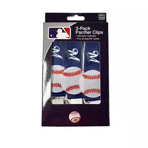 Milwaukee Brewers Baby Baseball Pacifier Clip 3-Pack BPA Free MLB Wisconsin Fan - Picture 1 of 4
