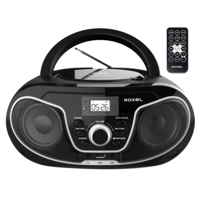 Roxel Boombox CD Player RCD-S70BT with BT, Remote Control, Radio, Black - Image 1 of 4