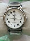 Speidel Easy Read Watch Silver Tone Stainless Steel Classic Retro White Dial