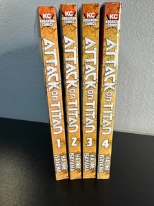 ATTACK ON TITAN VOLUMES 1-4 KODANSHA COMICS MANGA - NEW - HANJIME ISAYAMA - Picture 1 of 22