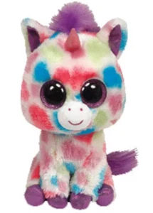 Ty Beanie Boos Deseoso Unicornio Punteado Grande Púrpura Ojos Brillantes Regular 6" Talla - Imagen 1 de 5