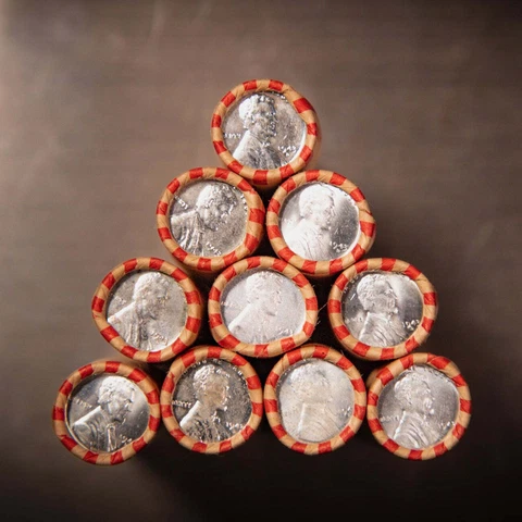 1943 (P/D/S) Lincoln Steel Cent 50-Coin Roll (Avg Circ) Cover
