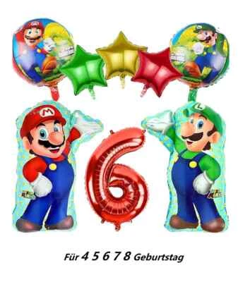 XXL Super Mario Luigi Folienballon Junge Kindergeburstag Ballons Happy Birthday - Bild 1 von 2