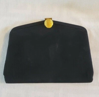 Bolso de mano Britemode negro vintage años 40/50 bolso de noche rayón negro Foto 1 de 4