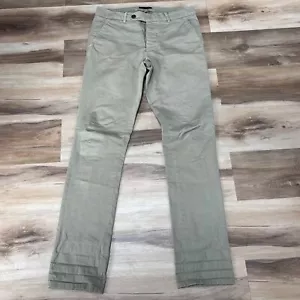 UNIS Chino Hose Herren 32 x 36 olivgrün vorne flach Gio Skinny USA Knopfleiste - Bild 1 von 12
