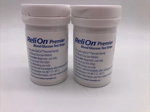 ReliOn Premier Blood Glucose Test 100ct EXP DATE: 07/2026 (without Box) Ref.025 - Picture 1 of 2
