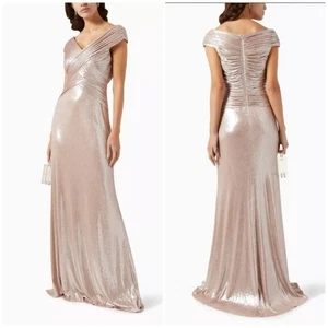 TADASHI SHOJI Constance Plisseekleid in Stretch-Lamé - Bild 1 von 9