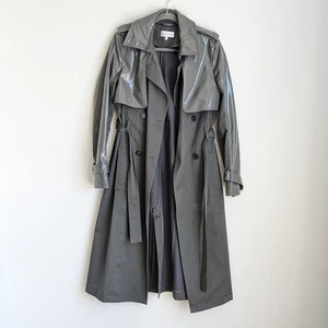 Patrizia Pepe grauer Baumwoll-Trenchcoat mit Pantentärmeln, Gr. 42 / US 6 - Bild 1 von 9
