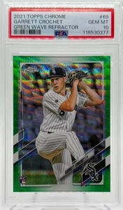 PSA 10 Garrett Crochet 2021 Topps Chrome Green Wave Refractor Rookie /99 GEM - Picture 1 of 2