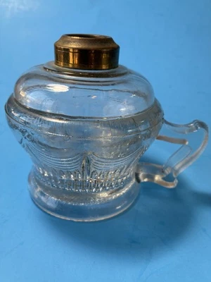 Lámpara de dedo antigua, fuente/fuente molde de vidrio de 2 piezas. Foto 1 de 4