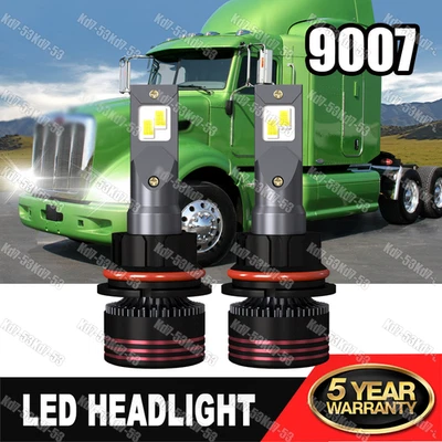 For Peterbilt 386 2006-2015 2pcs 9007 HB5 LED Headlight Bulbs High Low Beam - Image 1 of 4