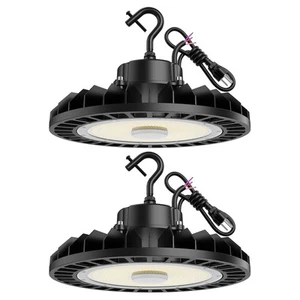 UFO LED High Bay Light 200W 2 Pack, 5000K 28,000LM, 0-10V Dimmable, US Plug 5... - Picture 1 of 6