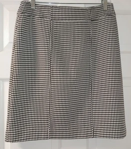 Falda Mimi KASPER Mujer Blanco y Negro Geométrica Carrera Negocios Talla 4 - Imagen 1 de 5
