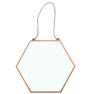 Large Geometric Copper Wall Mirror | Modern Home Decor Accent - Picture 1 of 2