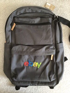 Leed’s EBAY Laptop Backpack Gray Spellout New 17”x 13”x 5” School Work Recycled - Photo 1/7