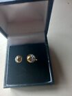 Ladies Open Ring Gold Colour Metal With 2 Balls At Ends & Diamante Stones