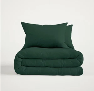 Funda nórdica VERDE + fundas de almohada ropa de cama edredón mezcla de algodón individual king doble - Imagen 1 de 9
