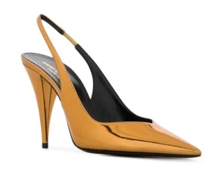 Saint Laurent KIKI 85 Singbacks Gold Egypt Leather Pumps Sz 40 $825 - Picture 1 of 12