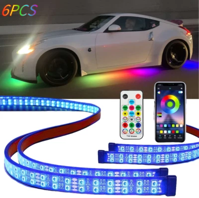 6件装汽车底光套件双排RGB LED条灯适用于日产350Z 370Z — 第 1/4 张图片
