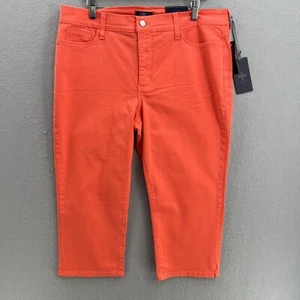 Pantalones de mezclilla para mujer NYDJ naranja Capri pierna recortada talla 14P nuevos con etiquetas elásticos de altura media - Imagen 1 de 11