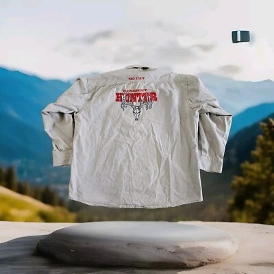 Resident Hunter Shirt Mens 2XL Gray Button Up Canvas Heavyweight Work Embroidery - Image 1 of 4