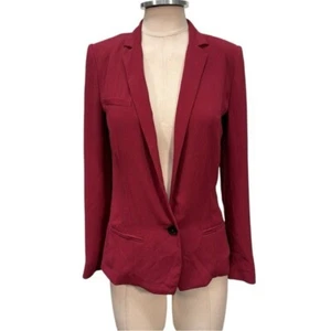 Isabel Marant Womens Notch Lapel V neck Single Breast Blazer Burgundy Size 34 - Picture 1 of 10