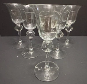 6 RETROSPECT WEINGLÄSER von Colony 8" Optik mundgeblasene Kelche bauchige Stiele 6 Oz - Bild 1 von 10