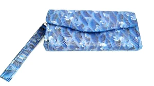 Large Fabric Wallet 8"X4" Folded 12 CC Slots 5 OComparts 1 Zip Wristlet - Picture 1 of 10