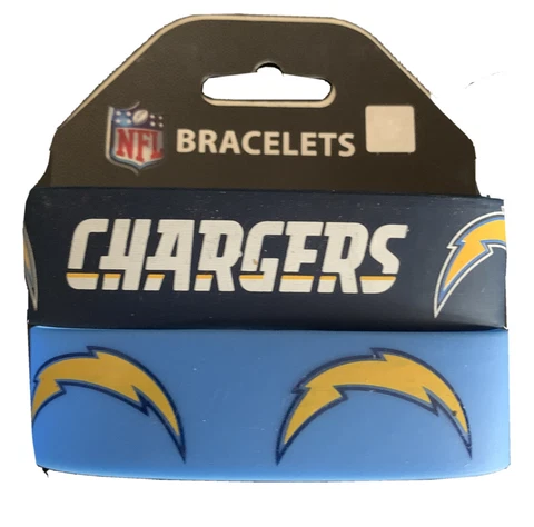 Rubber Wristband Bracelet Set Of 2 Los Angeles Chargers Cover