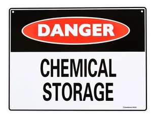 Sandleford "DANGER CHEMICAL STORAGE" PP SIGN 300x225mm Mounting Holes - Picture 1 of 1