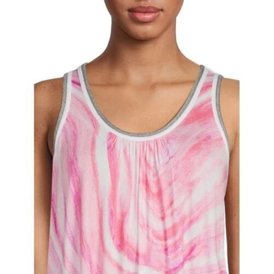 SECRET TREASURES PINK WHITE GRAY SLEEVELESS MIDI TIE DYE NIGHTGOWN POCKETS XL - Image 1 of 4