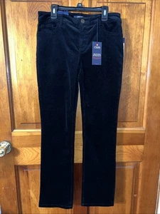 Chaps Jeans Womens Size 4P Black Corduroy Straight Leg Mid Rise Casual NWT $59 - Picture 1 of 11