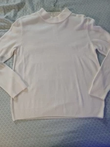 Jenny womens white crew neck sweater medium - Picture 1 of 7