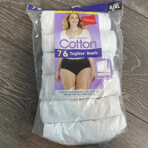 Hanes 7 pair Underwear Women’s Tagless Brief Size 8 Sealed White NEW - Picture 1 of 3