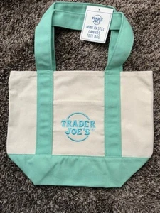Trader Joe's Pastel Mini Canvas Tote Bag - Picture 1 of 1