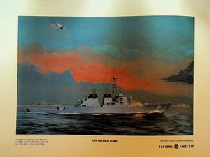 Programa de electrónica submarina USS Arleigh Burke Print General Electric - Imagen 1 de 1
