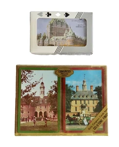 pLAYING CARDS SEALED DECKS QUEBEC CHATEAU WILLIAMSBURG VIRGINIA VINTAGE neocurio - Picture 1 of 6