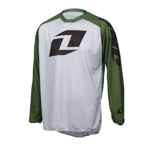 ONE INDUSTRIES ATOM ICON GREY / GREEN MOTOCROSS MX MTB BIKE CYCLE JERSEY - Picture 1 of 1