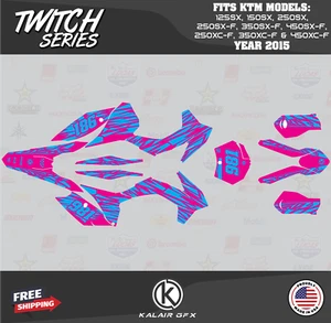 Graphics Kit for KTM 250SX-F, 350SX-F, 450SX-F (2015) Twitch Series - Magenta - Picture 1 of 6