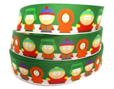 South Park 1" Grosgrain Ribbon ~YOUR CHOICE 5 or 10 Yard (TV Adult Cartoon) - Image 1 of 3