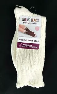 MUK LUKS Cozy Up Your Life Ivory Boot Socks Women's Size 6-11 - Picture 1 of 2