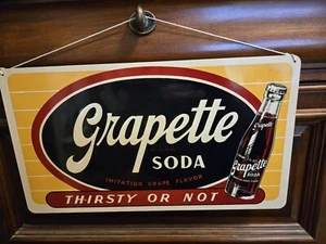 Vintage Style Metal Sign Grapette Soda 10" x18" - Afbeelding 1 van 4