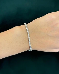 12.35Ct Round Lab Created Diamond 18k Gold plated 925 Women Tennis Bracelet 7.5" - Picture 1 of 2