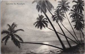 Postal vintage de Ceilán Colombo a la luz de la luna Sri Lanka B175 - Imagen 1 de 2