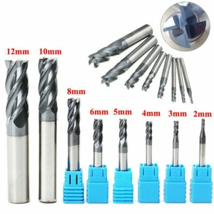 8pcs 2-12mm 4 Flutes Carbide End Mill Set Tungsten Steel Milling Cutter Tool - Picture 1 of 7